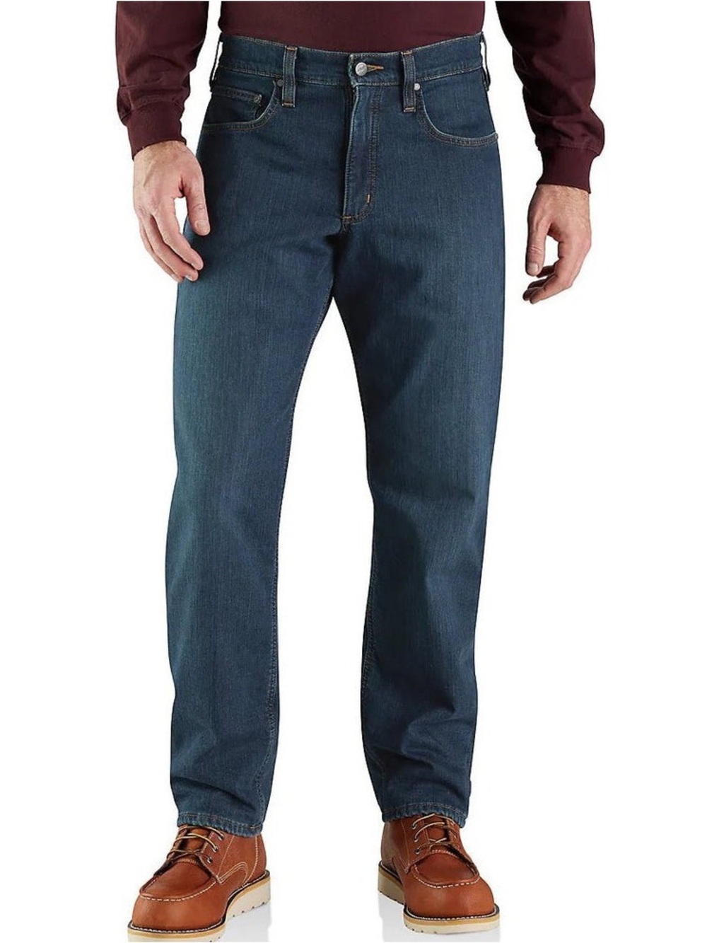 NWT CARHART Rugged Flex Relaxed Fit Fleece Lined 5 Pocket Jeans
Size 42 / 34